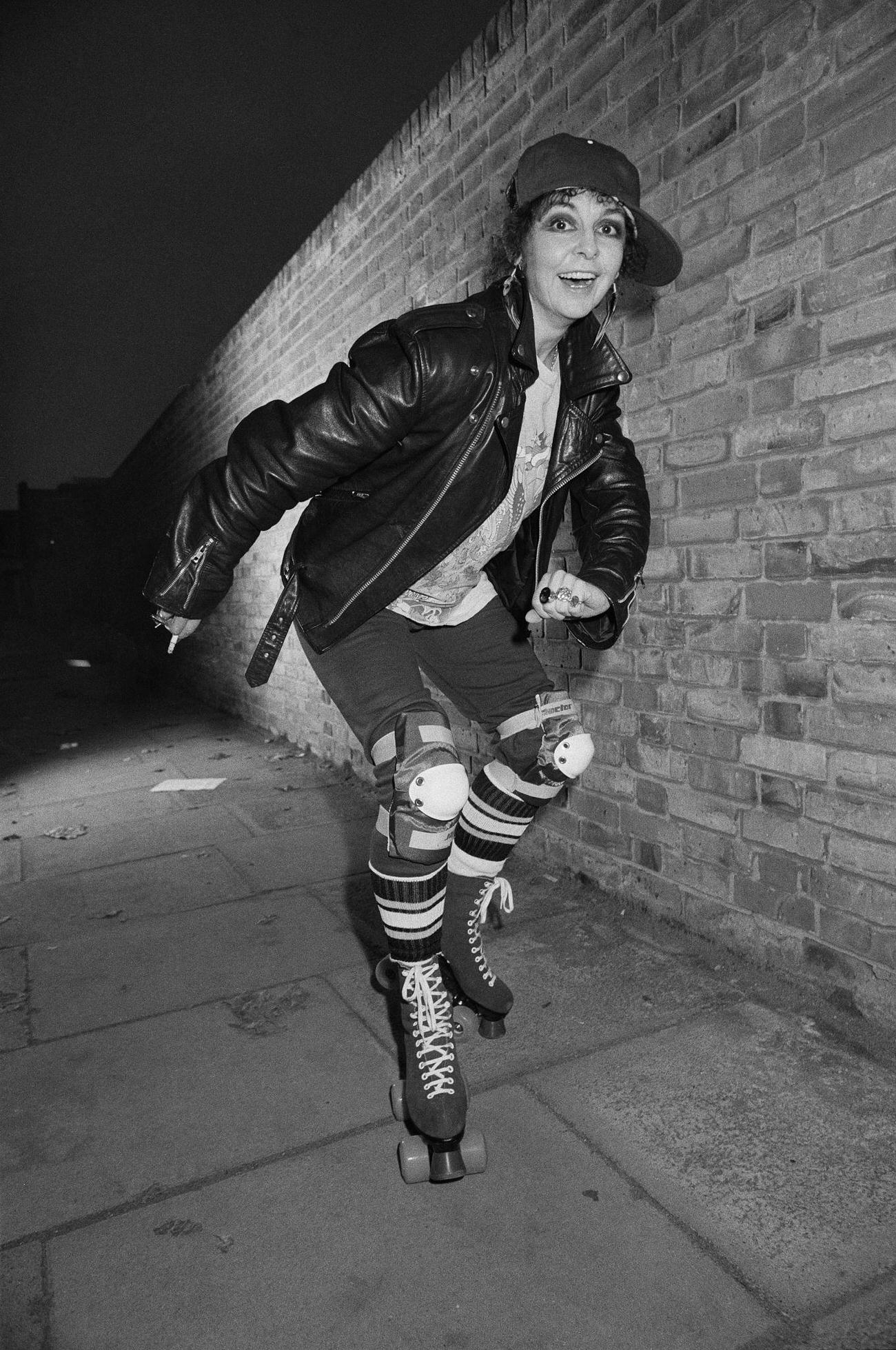 #67 Lynn Seymour, Canadian Ballerina, on Roller Skates in London, 1975
