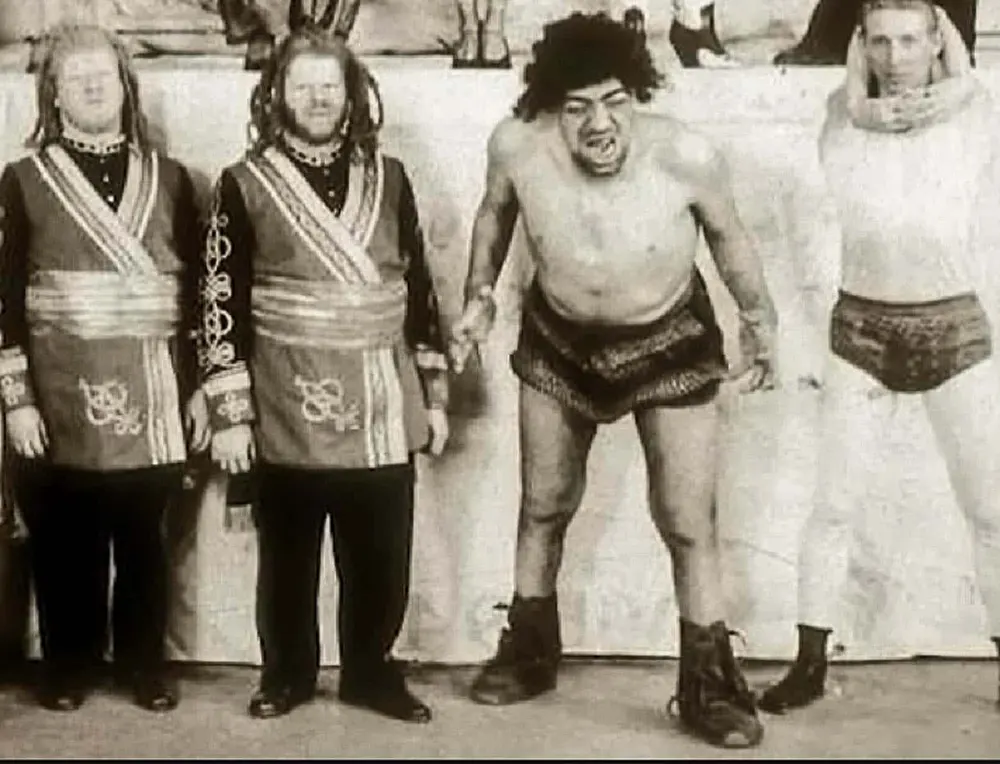 #6 Eko and Iko with some of their coworkers at the circus.