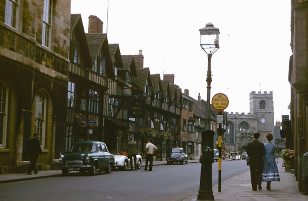 #30 Chapel Street, Stratford-upon-Avon, Shakespeare Hotel, Guild Chapel, August 1958.