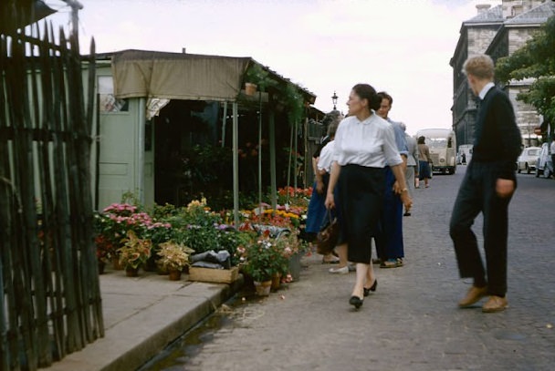 #44 Flower stall, Paris, July 1958.
