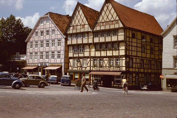 #76 Half-timbered buildings, Soest, June 1958.