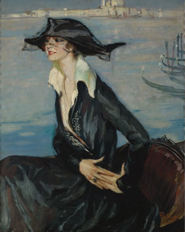 #1 Woman in Black, Venice, 1919