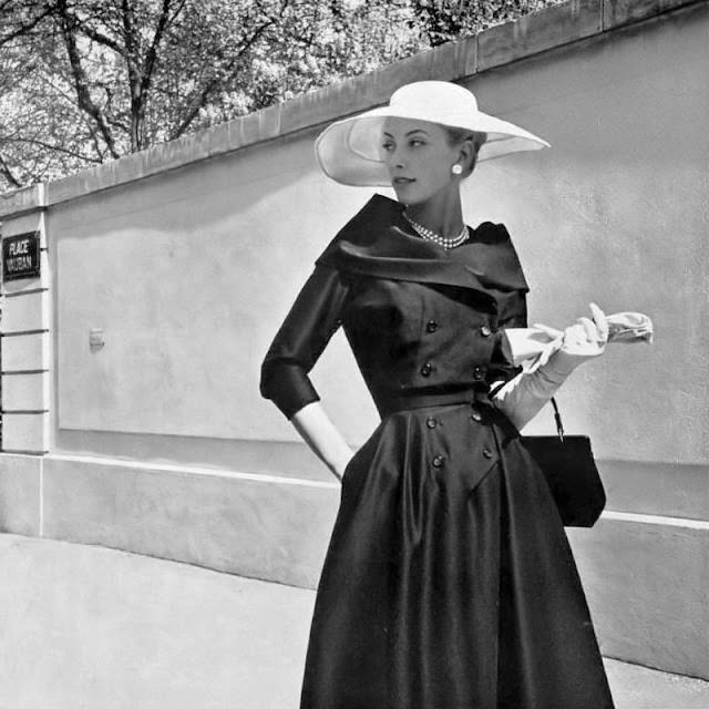 #13 Geneviève Richard in Madeleine de Rauch’s wool coat dress, 1954.