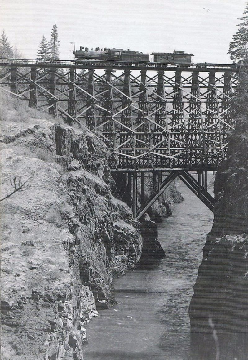 #12 Timber trestle over Crooked River Gorge, central Oregon, 320 feet high.