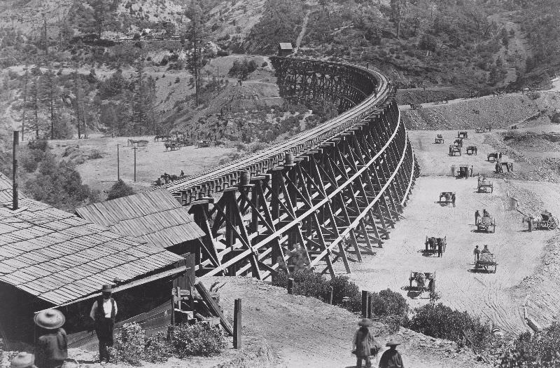 #13 Trestle in Central Pacific Railroad, circa 1869.