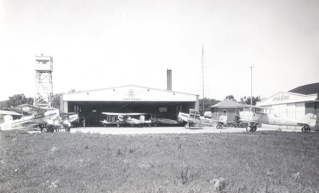 Airmail planes at Omaha, Nebraska, 1924.