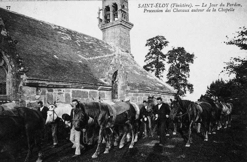 #29 Horse procession on pardon day in Saint-Eloy.