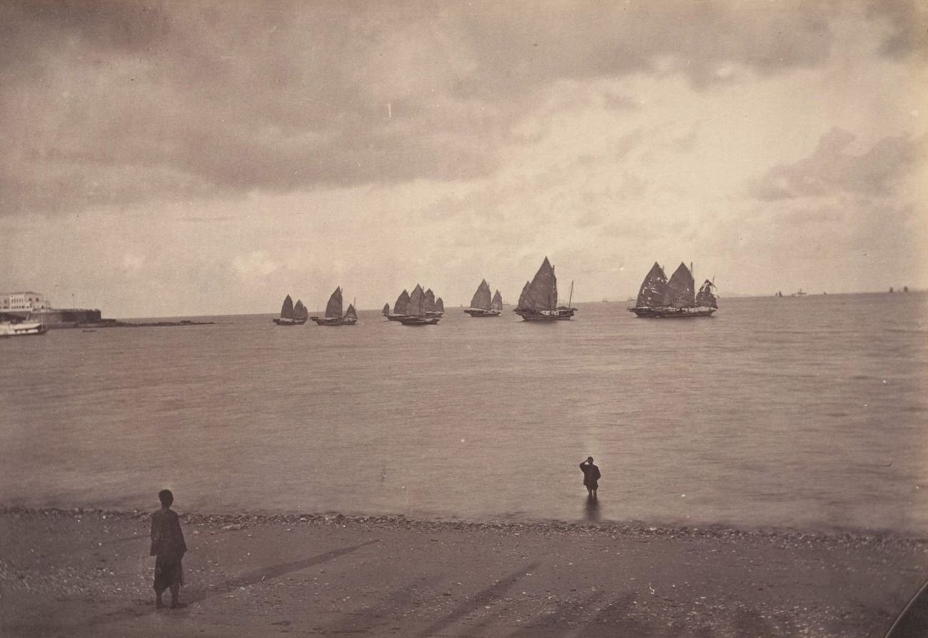 #12 Fishing Boats going out of Macao, 1869