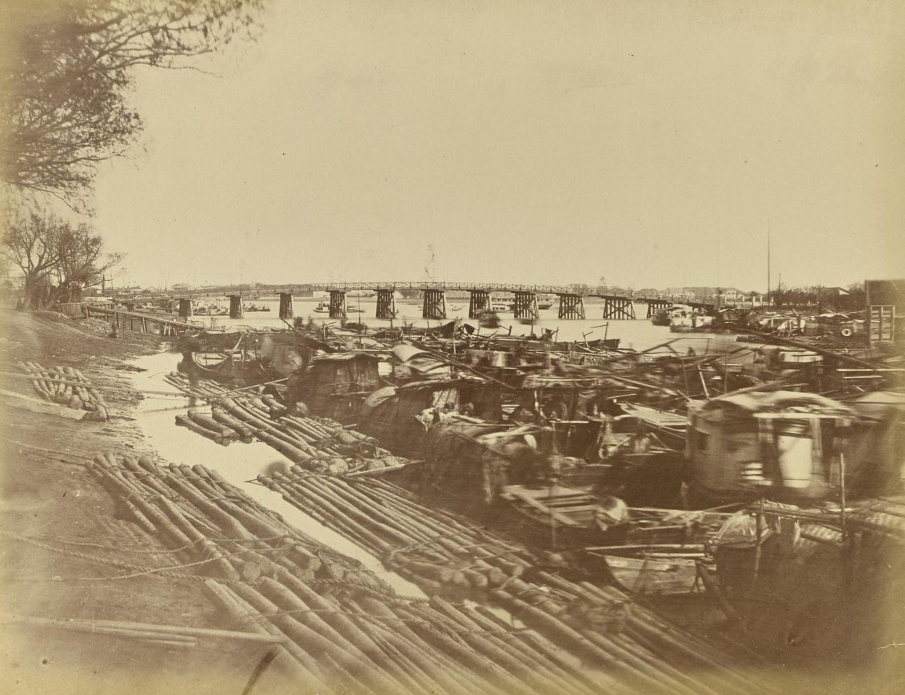 #24 Bridge in Shanghai, Opposite Astor House, 1870