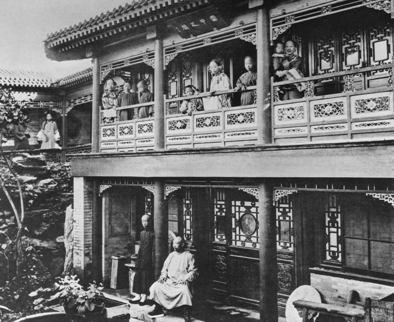 #47 Children on Upper Balcony of a House in Peking