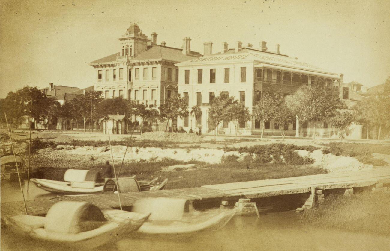 #50 Oriental Bank and Central Hotel, Bund, Shanghai, 1876