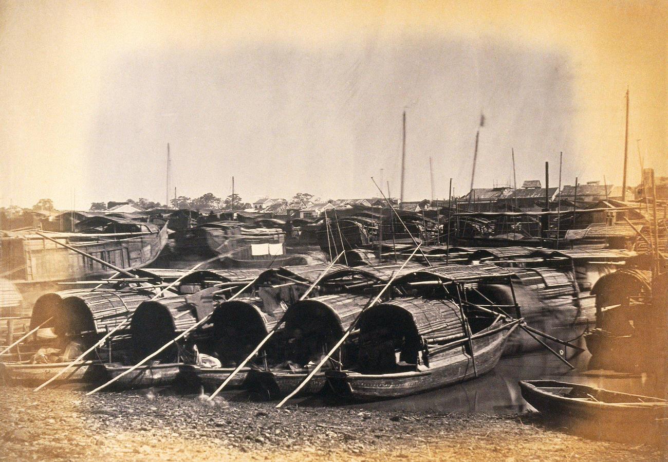#54 Chinese Sampans, Canton, 1877