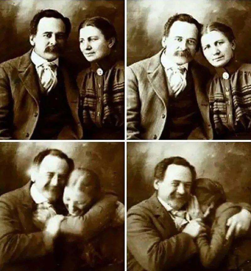#1 Victorian couple trying not to laugh during portrait