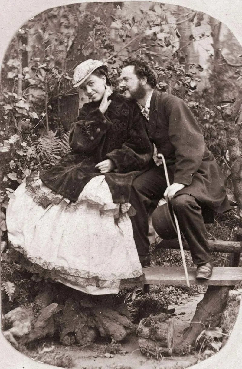 #2 Man whispers to sweetheart during country walk