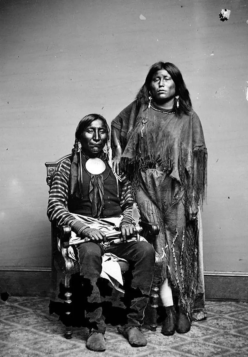 #9 Kiowa couple Lone Wolf and Etla, 1860.