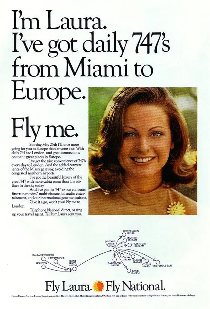 The Bold and Controversial “Fly Me” Ad Campaign of the 1970s Vintage Ads