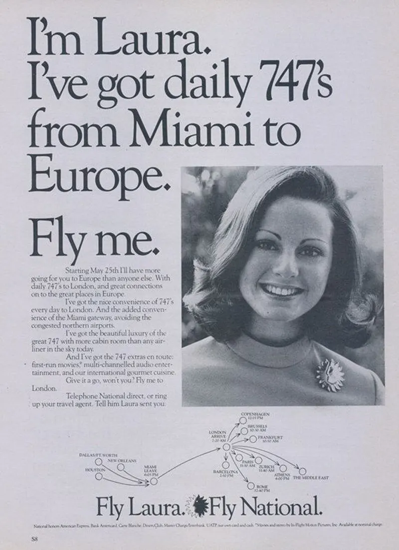 The Bold and Controversial “Fly Me” Ad Campaign of the 1970s Vintage Ads