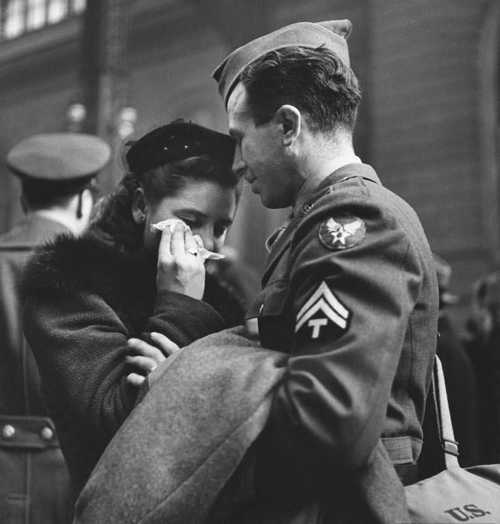 #12 Farewell to troops, New York’s Penn Station, April 1943.