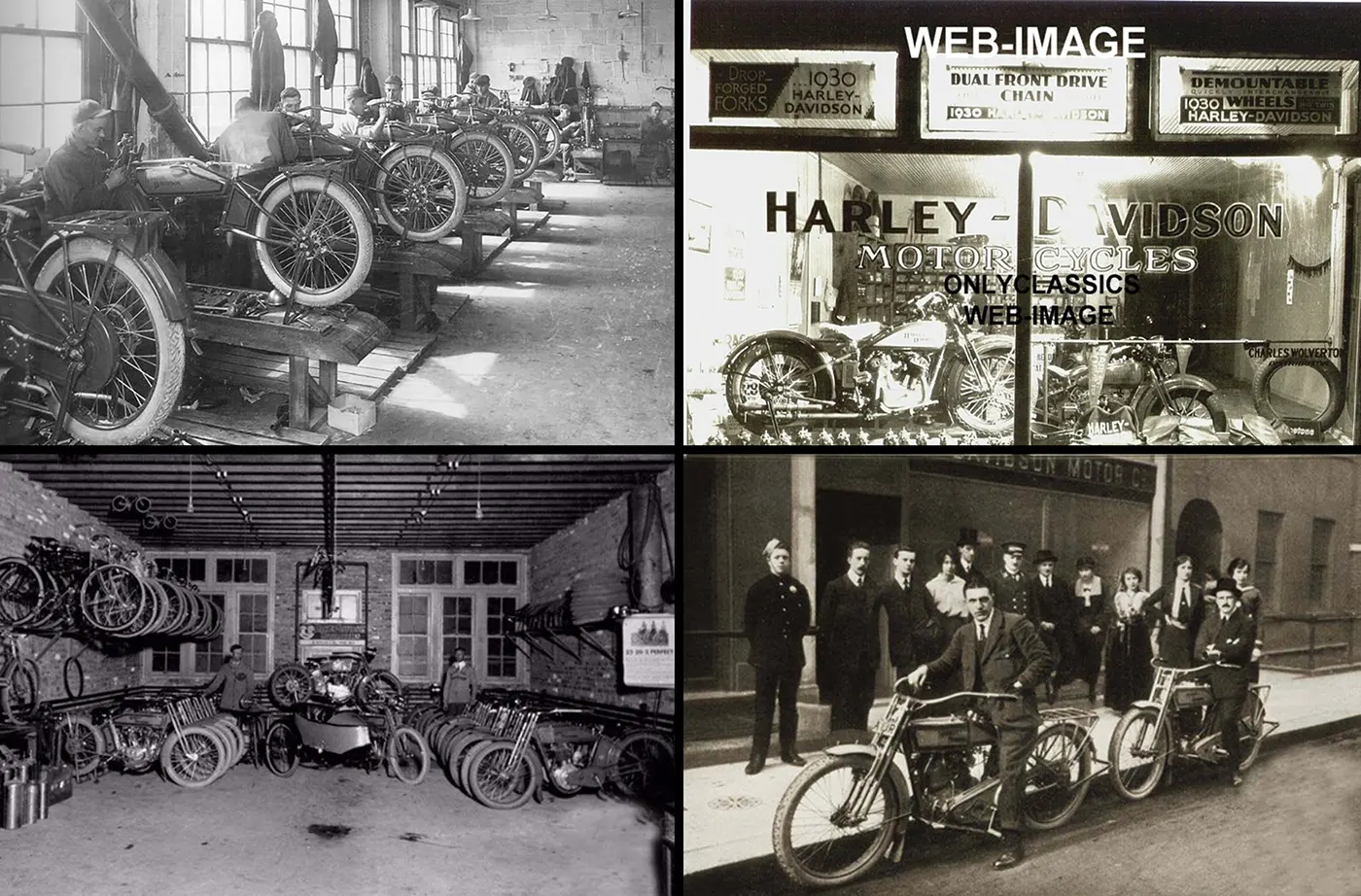 Historical Photos of Harley-Davidson Motorcycles and Production in Their Infancy from the Early 20th Century #