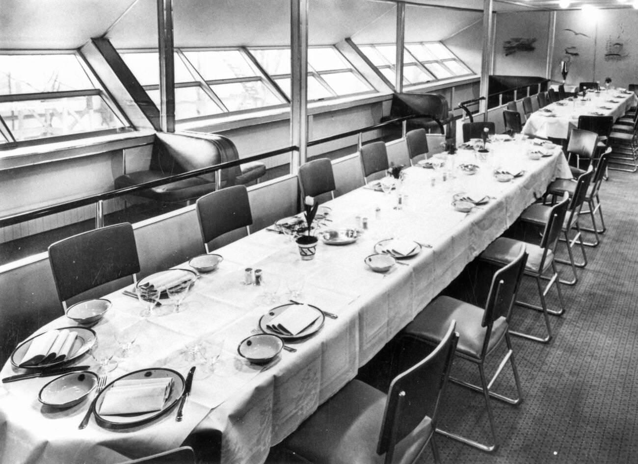 Dining Hall Interior of Zeppelin LZ 129 “Hindenburg”, 1936