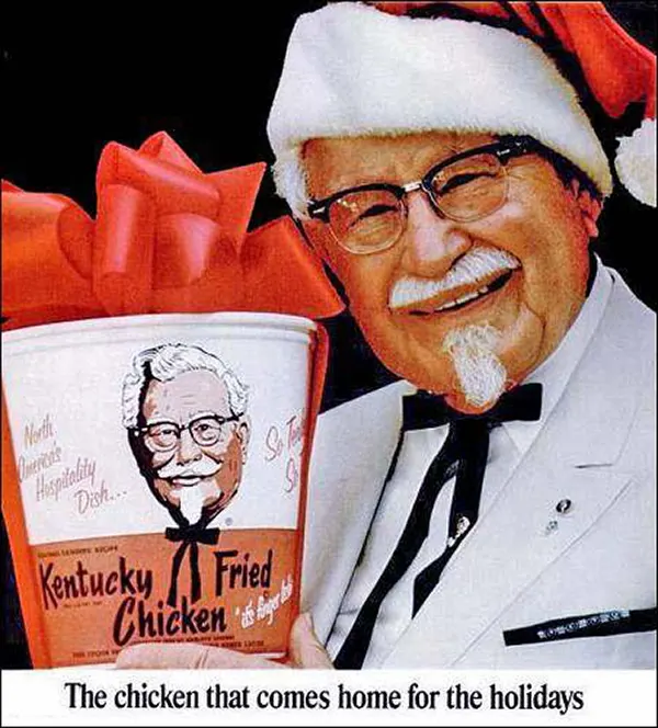 #16 KFC “The chicken that comes home for the holidays,” 1967.