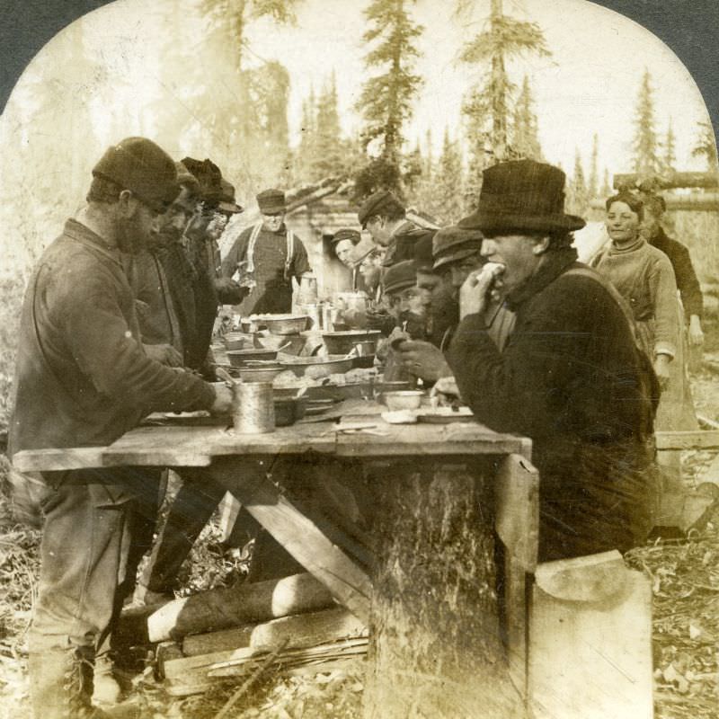 #93 A miner’s banquet in Beaver City, 75 miles north of Arctic City, Alaska.