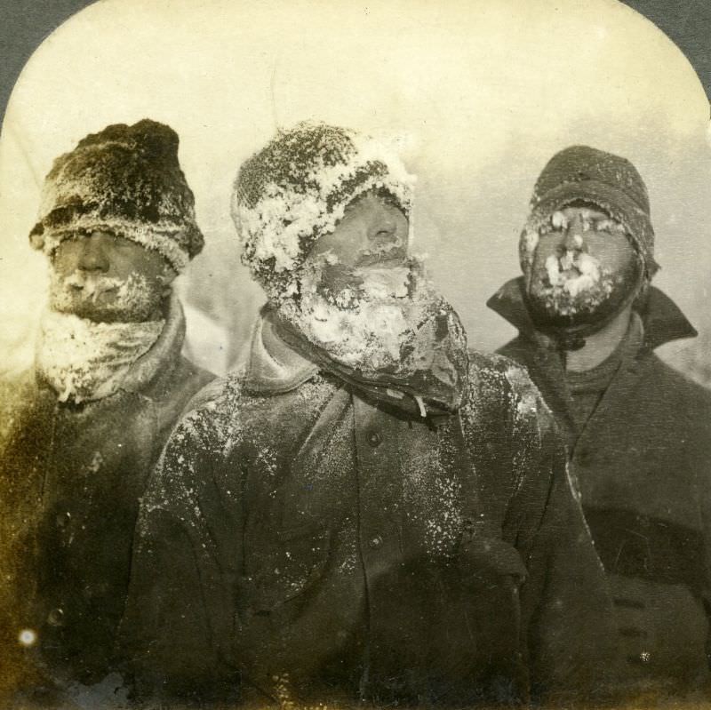 #107 Prospectors returning to camp in 62-degree below zero weather, Alaska.