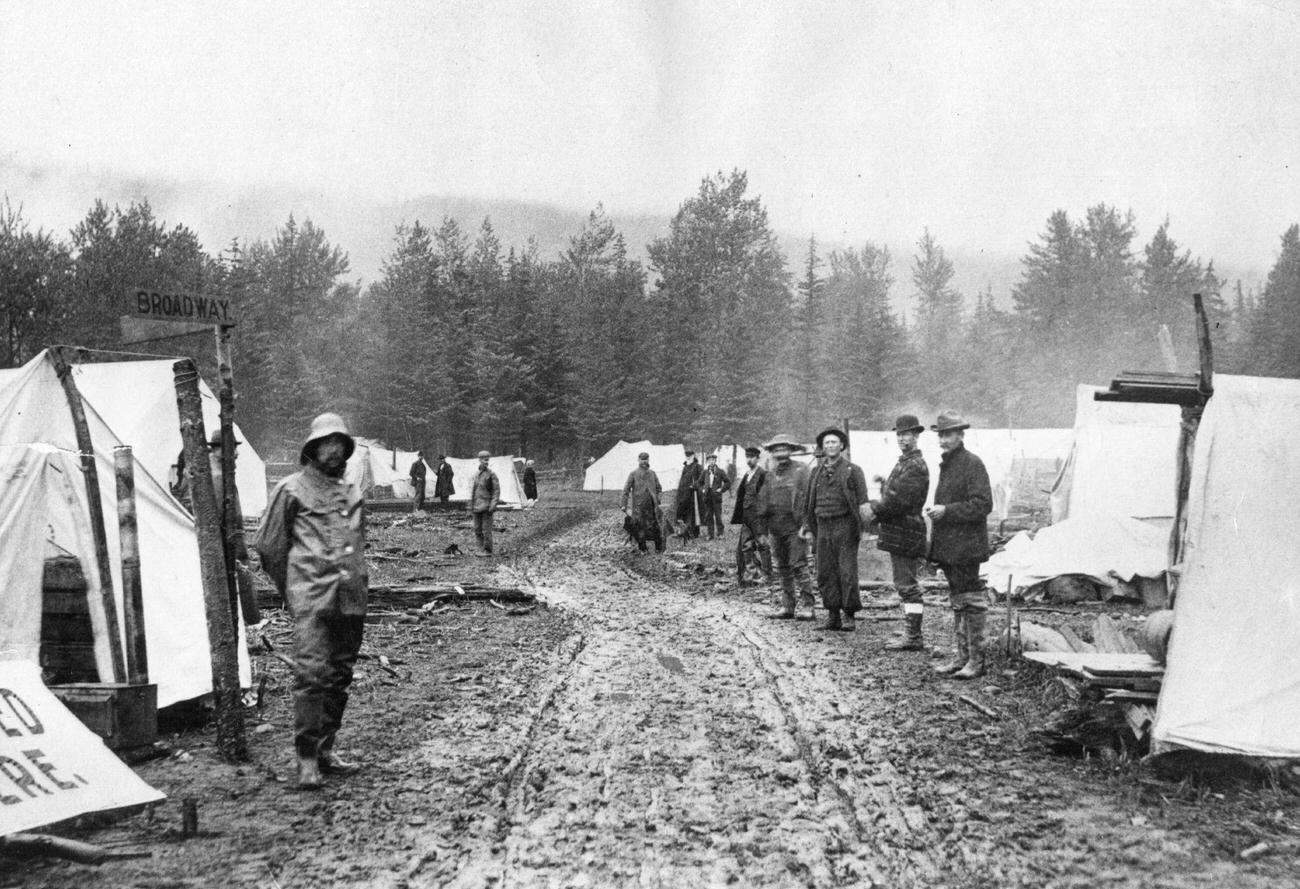 #12 Tents marking the beginnings of Skagway, a boom town in Alaska, during the Klondike Gold Rush.