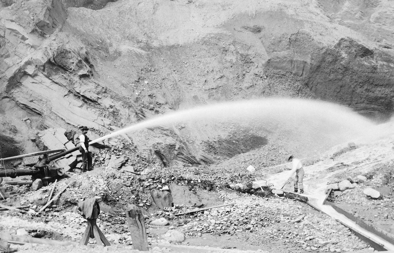 #19 Hydraulic mining operations during the Klondike Gold Rush.