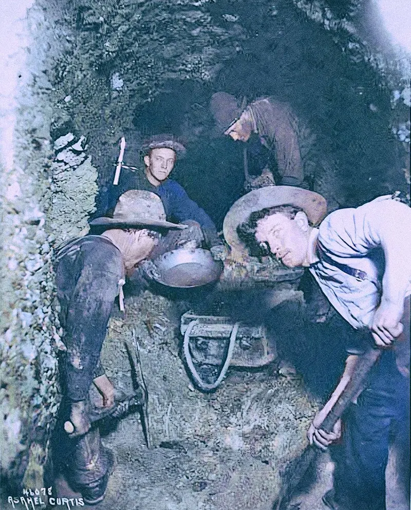 #77 Mining operations within a shaft, 1898.