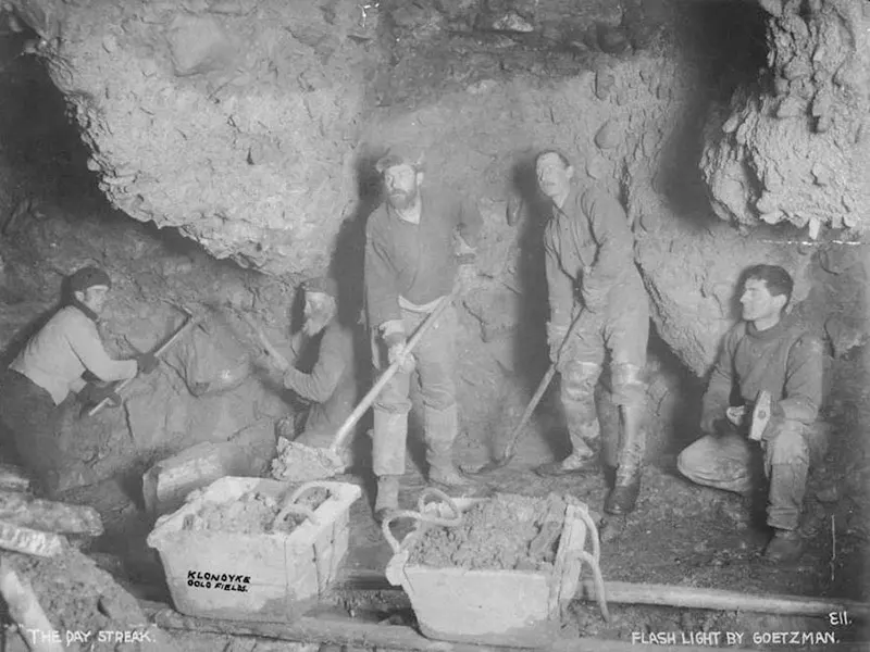 #87 A mining operation in a Klondike gold field, Yukon Territory, circa 1896-1899.