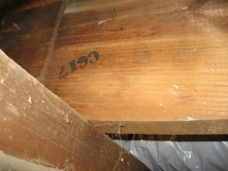 #2 Stamped lumber in a Sears house.