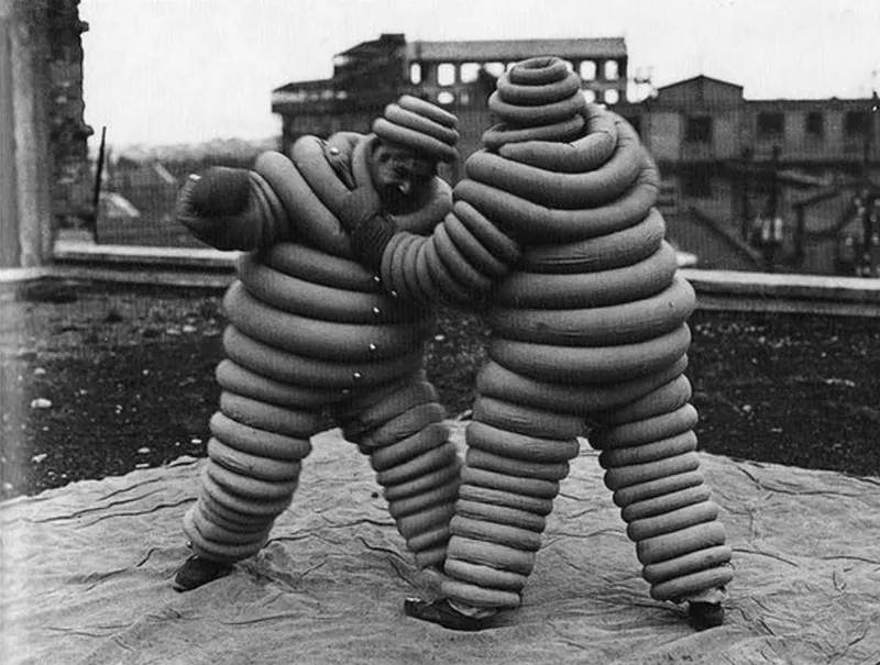 The Original Michelin Man of Michelin Tires in Chilling Vintage Advertising Photos Vintage Ads