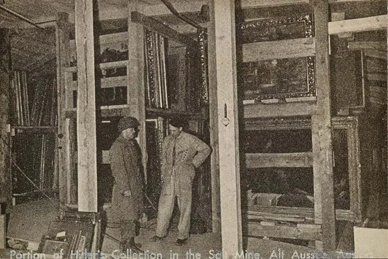 #21 Salt mine racks with paintings, Altaussee, Austria, circa 1945.
