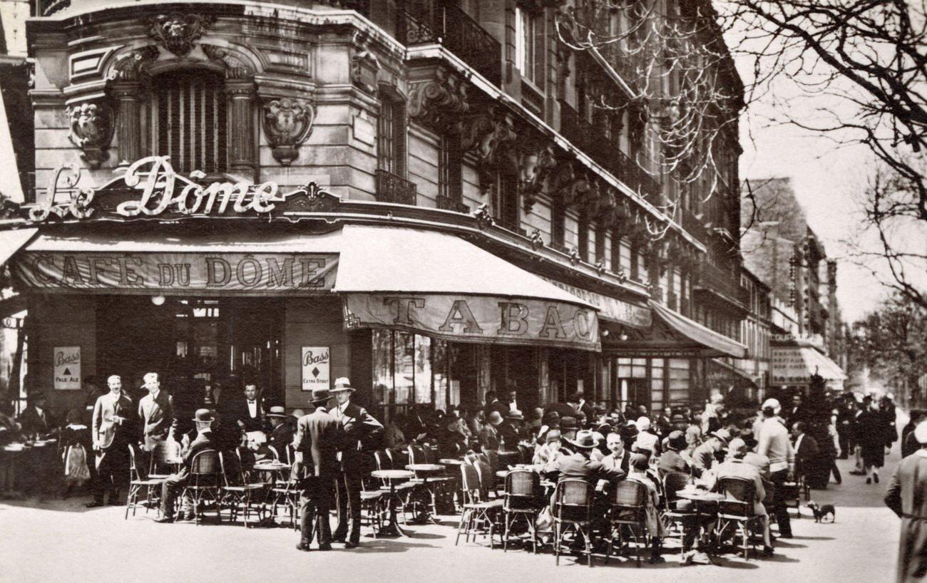 #22 Street Scene Around Cafe Du Dome, Montparnasse, Paris, 1925