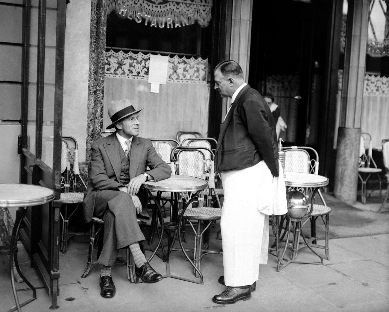 #35 Danish Journalist Jorgen Bast at Café de la Paix, Paris, 1928