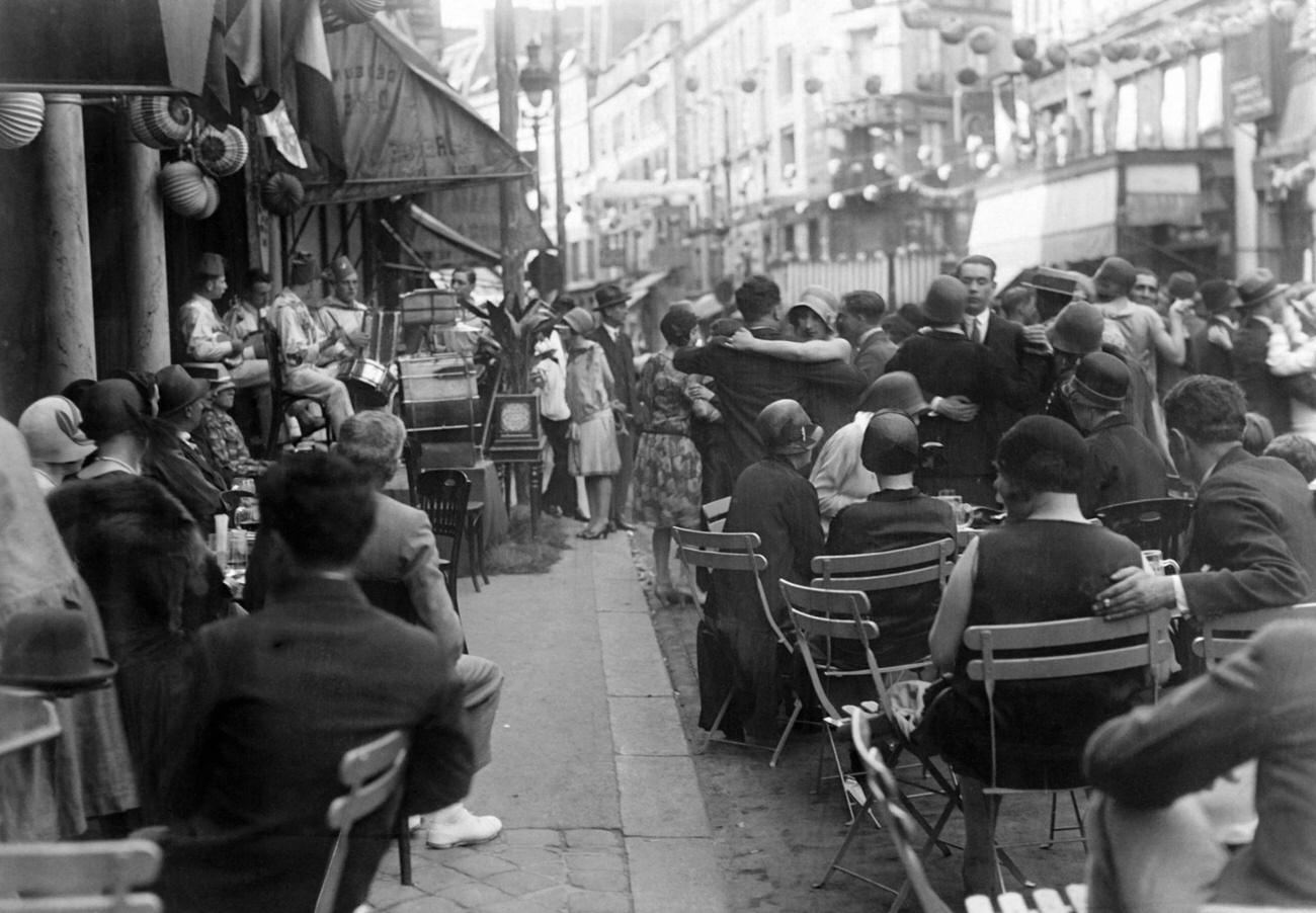 #44 Cafe Terrace in Paris on Bastille Day, 14 July 1929