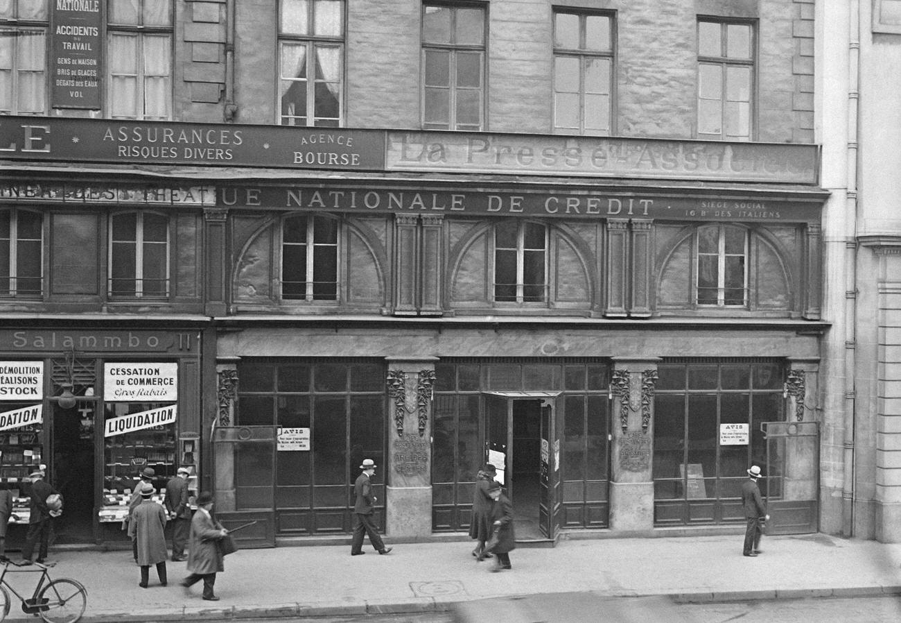 #12 Café Des Arcades Facade, Place de la Bourse, Paris, 1930