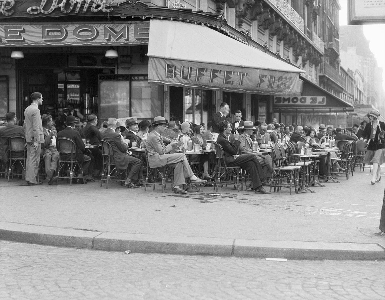 #16 Diners at Cafe Le Dome, Montparnasse, Paris, 1930s