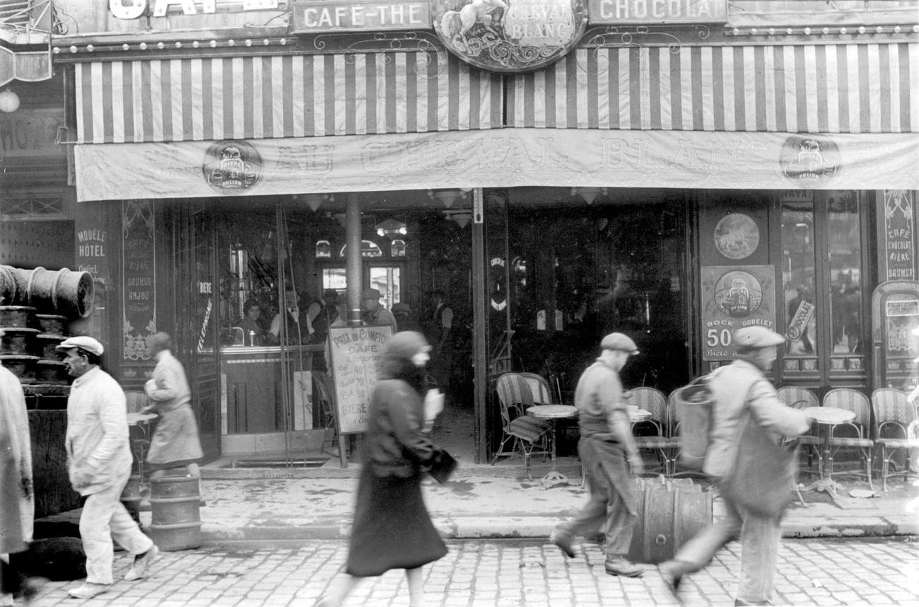 #21 Cafe Le Cheval Blanc on Rue De Lappe near Bastille, Paris, 1930