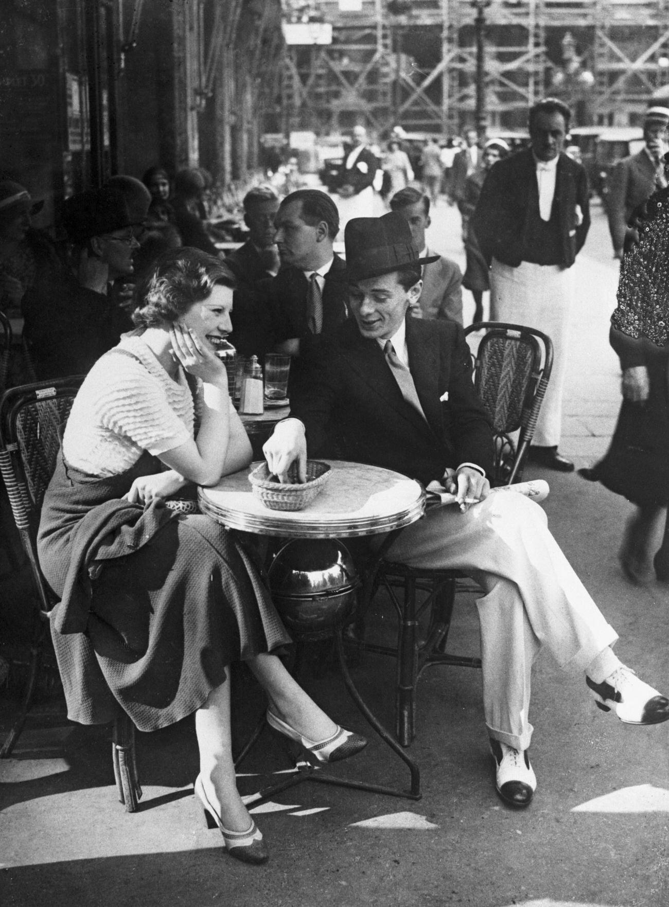 #34 British Fascist John Amery with Fiancée Una Wing at a Paris Cafe, 24 August 1932