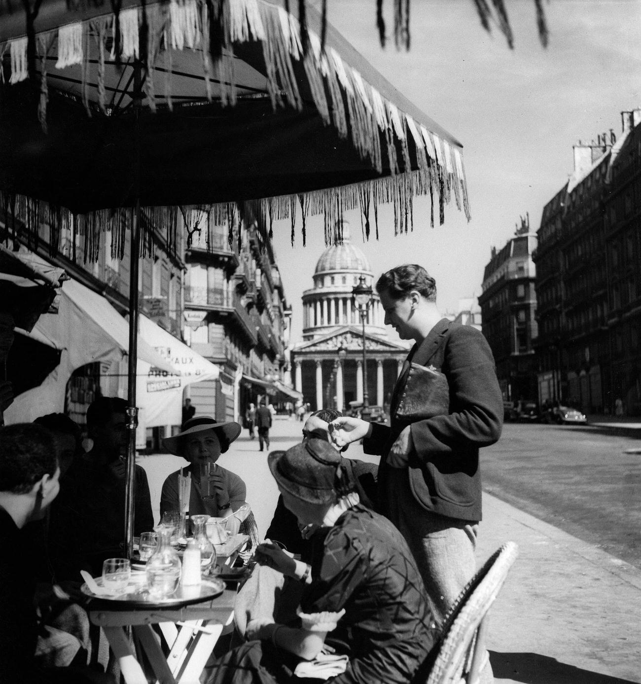 #59 Students at Cafe Capulade, Paris, 18 March 1938 (Photographer: Malina)