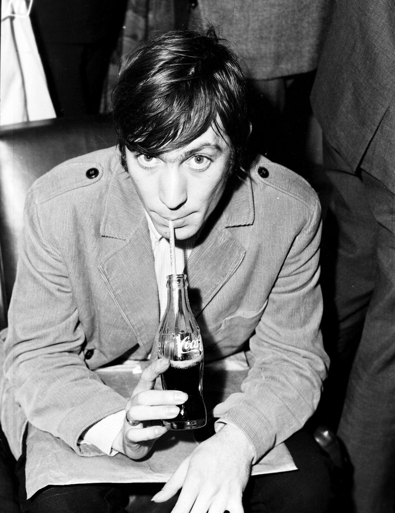 #100 Rolling Stones interviewed after arriving at Mascot Airport 1965.