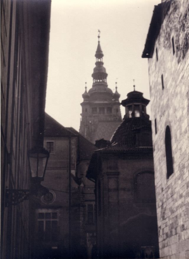 #21 Hradčany and St. Vitus Cathedral in Prague, 1945.