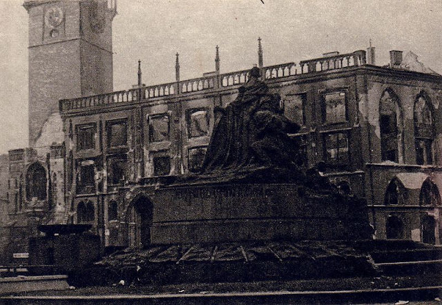 #27 Old Town Hall in Prague after battle, 1945.