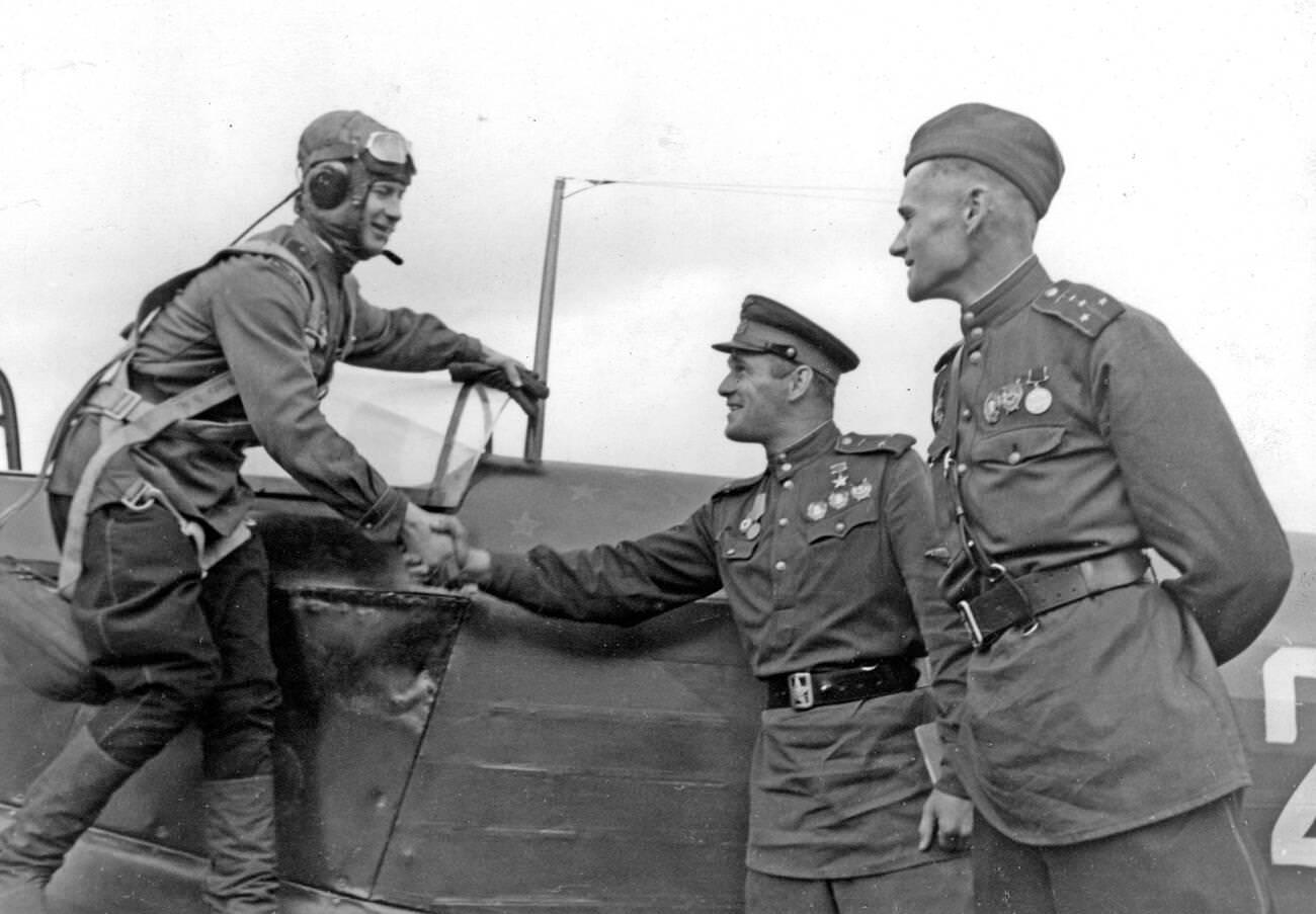 #40 Fighter Pilot Captain Mochalov Returning from Successful Sortie, Leningrad, 1941