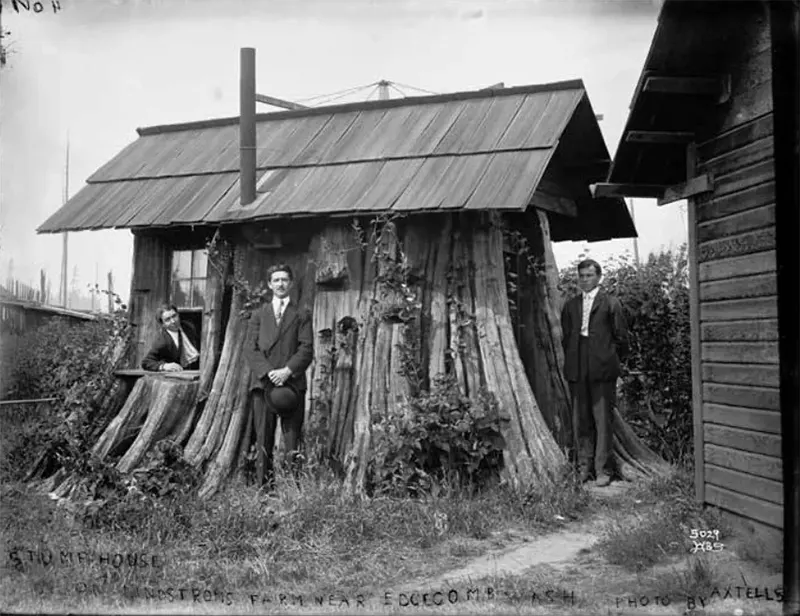 #4 Stump House on Lennstrom farm, Edgecomb, Washington, 1905.
