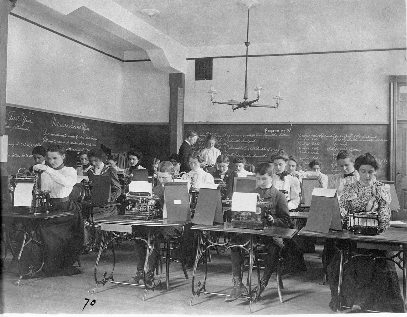#2 Typing class at Business High School, Washington DC, 1900.