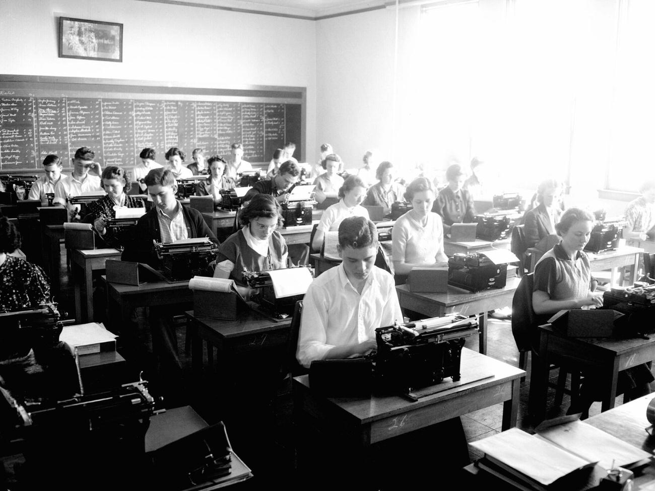 #29 Typing class, mid to late 1930s.