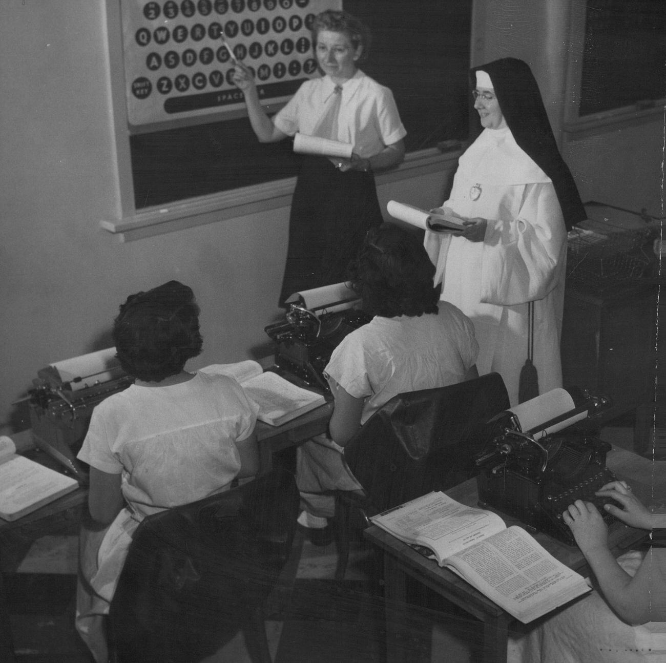 #41 Sister Imelda Overseeing Typing Class, 1952